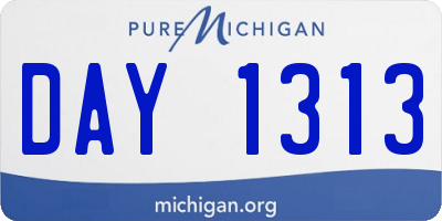 MI license plate DAY1313
