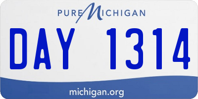 MI license plate DAY1314