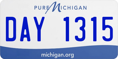 MI license plate DAY1315
