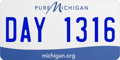 MI license plate DAY1316