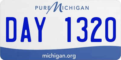 MI license plate DAY1320
