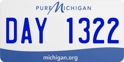 MI license plate DAY1322