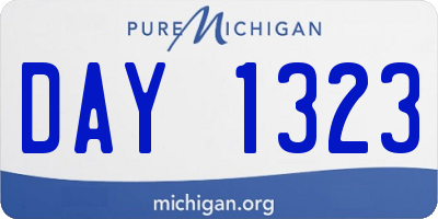 MI license plate DAY1323
