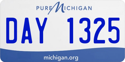 MI license plate DAY1325
