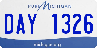 MI license plate DAY1326
