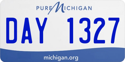 MI license plate DAY1327