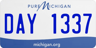 MI license plate DAY1337
