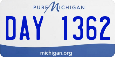 MI license plate DAY1362