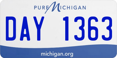 MI license plate DAY1363