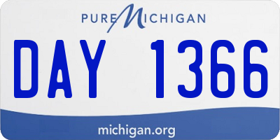 MI license plate DAY1366