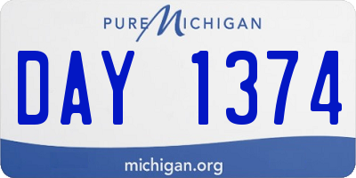 MI license plate DAY1374