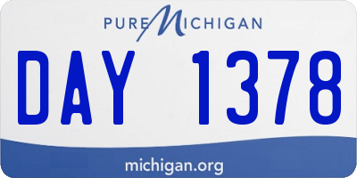 MI license plate DAY1378