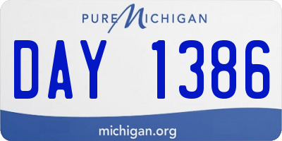 MI license plate DAY1386