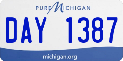 MI license plate DAY1387