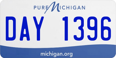MI license plate DAY1396