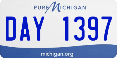 MI license plate DAY1397