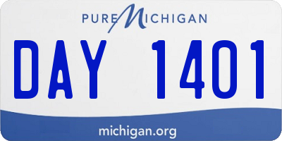 MI license plate DAY1401