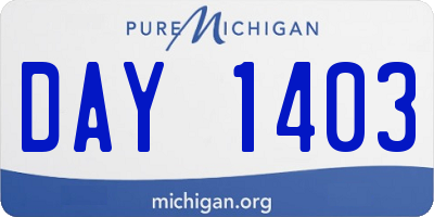 MI license plate DAY1403
