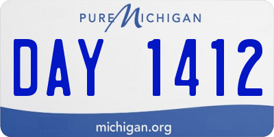 MI license plate DAY1412