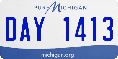 MI license plate DAY1413
