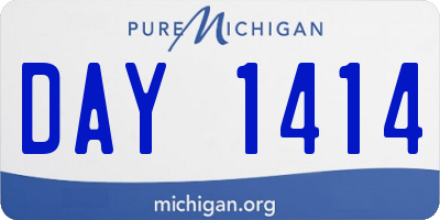 MI license plate DAY1414