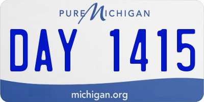 MI license plate DAY1415
