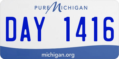MI license plate DAY1416