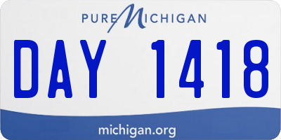 MI license plate DAY1418
