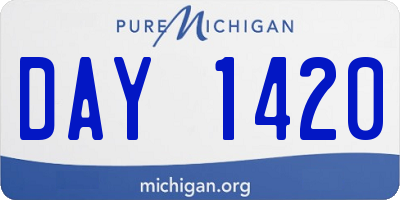 MI license plate DAY1420