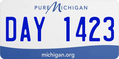 MI license plate DAY1423