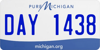 MI license plate DAY1438
