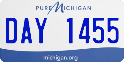 MI license plate DAY1455