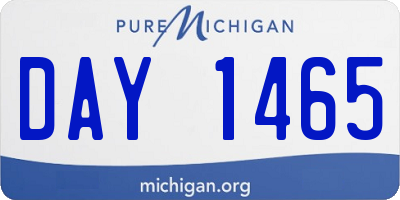 MI license plate DAY1465