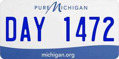MI license plate DAY1472