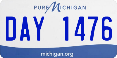 MI license plate DAY1476