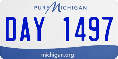MI license plate DAY1497