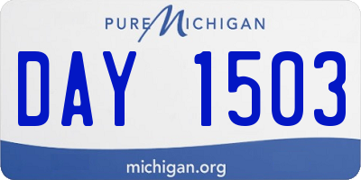 MI license plate DAY1503