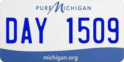 MI license plate DAY1509