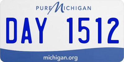 MI license plate DAY1512