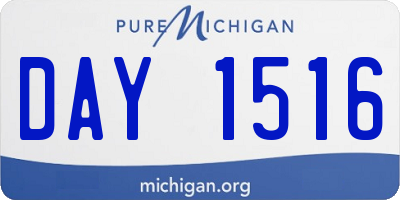 MI license plate DAY1516