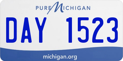 MI license plate DAY1523