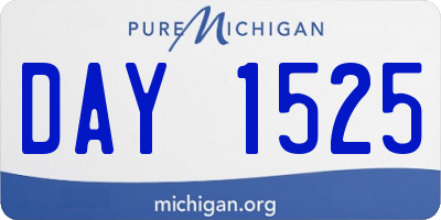 MI license plate DAY1525