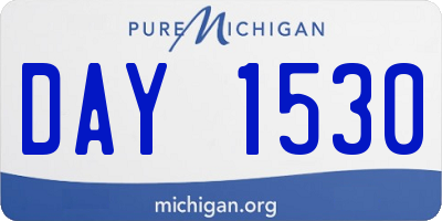 MI license plate DAY1530
