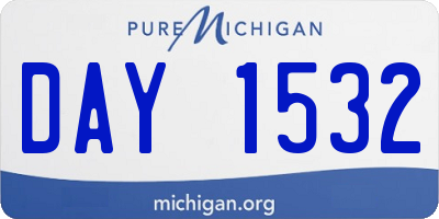 MI license plate DAY1532