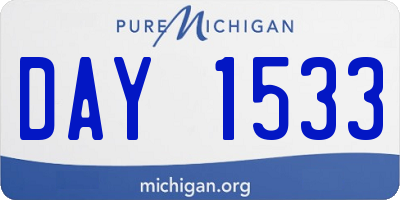 MI license plate DAY1533