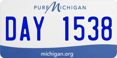 MI license plate DAY1538