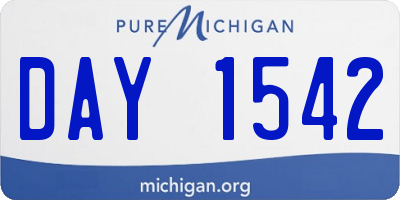 MI license plate DAY1542