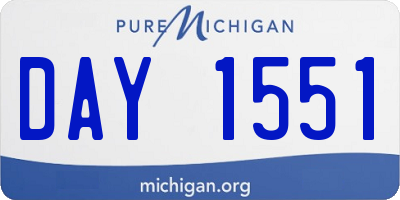 MI license plate DAY1551