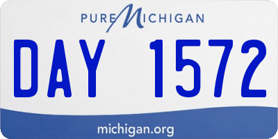 MI license plate DAY1572