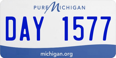 MI license plate DAY1577